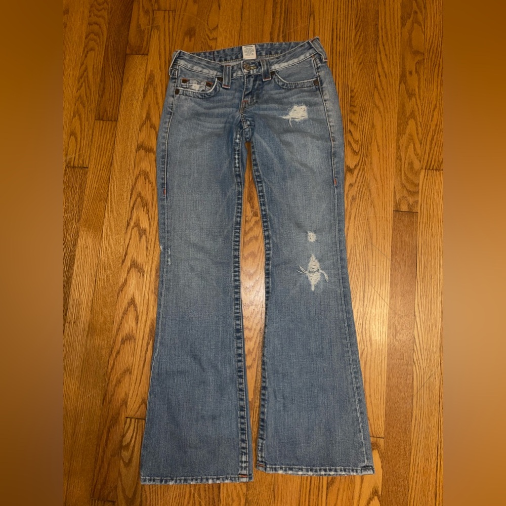 True Religion Bobby Jeans Distressed Light Wash